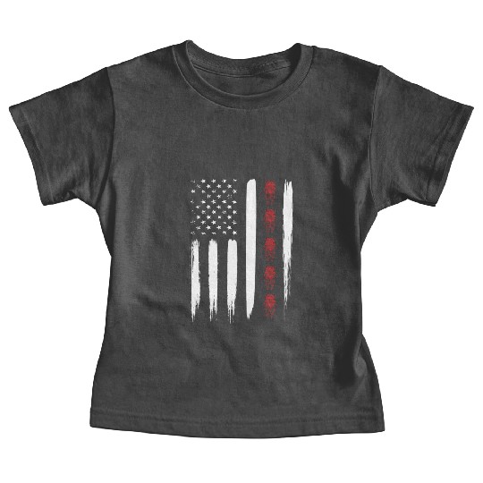 Cicada Line In Distressed Us Flag For Cicada Baby Tees