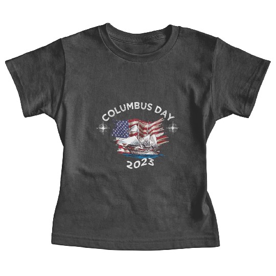 Exploring Columbus Day Compasses USA Flags Baby Tees