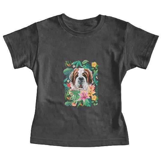 Tropical Saint Bernard Baby Tees
