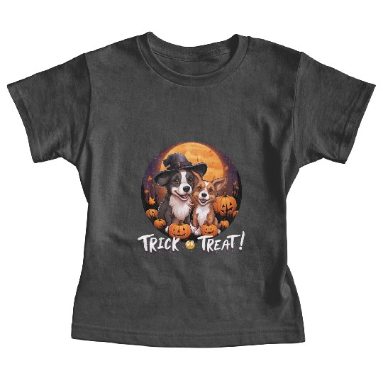 Halloween Cute Dogs Trick or Treat Dog Lovers Baby Tees
