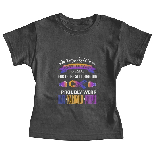 I Proudly Wear Blue Marigold Purple Bladder Cancer Baby Tees