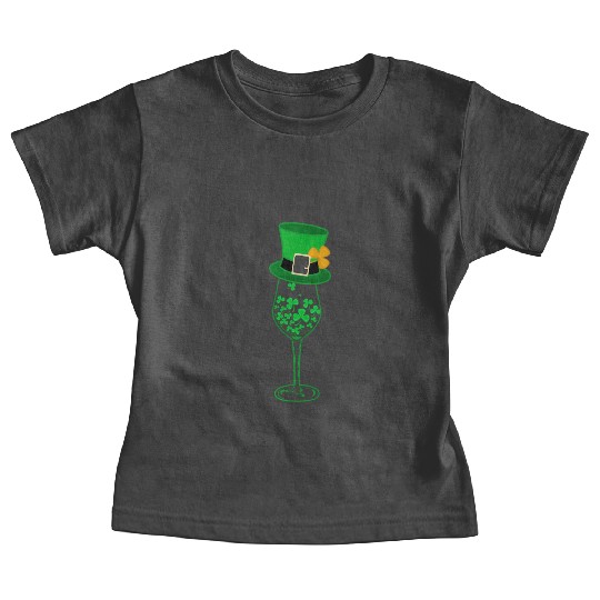 Irish Green Shamrock St Patrick's Day Wine Drinkin Baby Tees