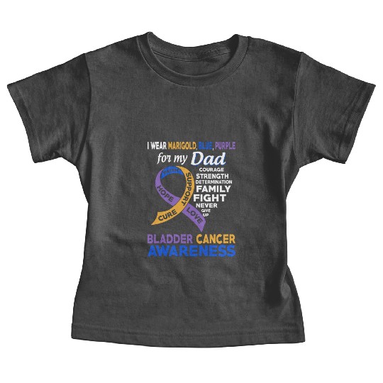 I Wear Marigold Blue Purple For My Dad Bladder Baby Tees