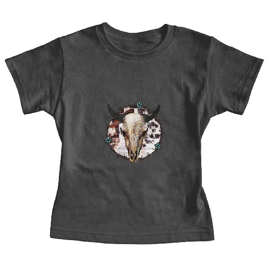 Bull Skull Western Baby Tees