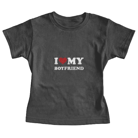 Distressed I Love My Boyfriend Baby Tees Funny I