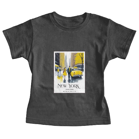 Watercolor painting loving couple in New York City Baby Tees