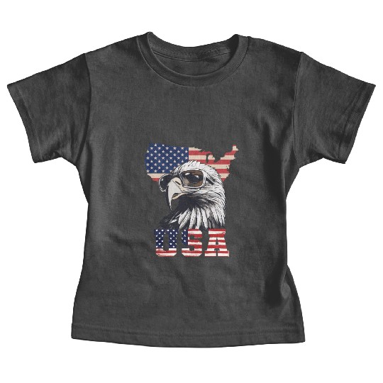 gift idea bald eagle american flag Baby Tees
