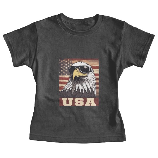 gift idea bald eagle american flag Baby Tees