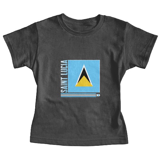 Caribbean Baby Tees, Saint Lucia Flag Design Baby Tees,