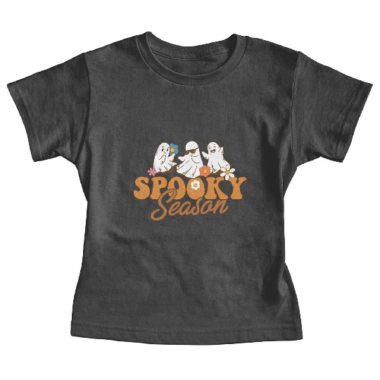 Halloween Spooky Season Boo Ghost Let's Go Ghouls Baby Tees