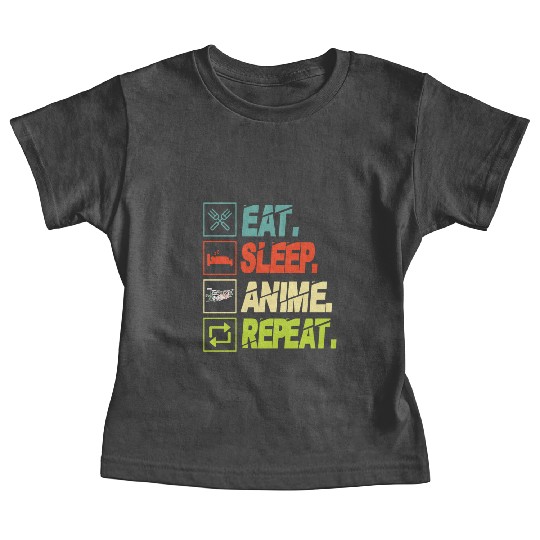 Eat Sleep Anime Repeat Ramen Kawaii Japanese Manga Baby Tees