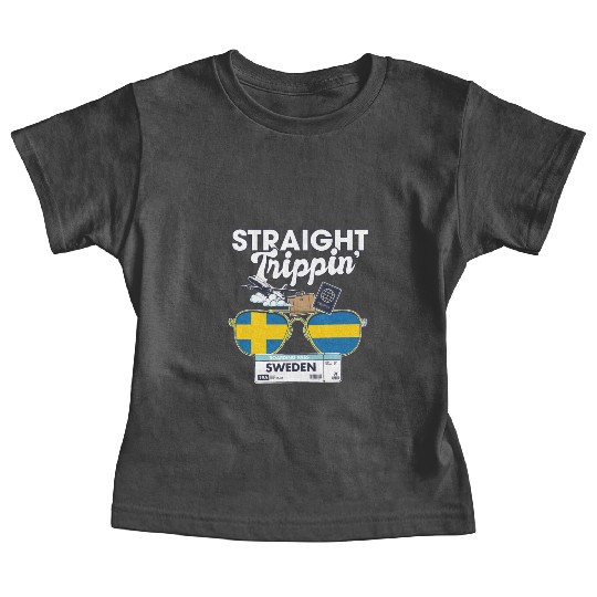 Straight Trippin' Sweden Vacation Tour Travel Baby Tees