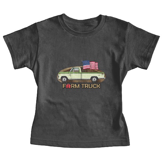 Farm Truck Light Green Baby Tees