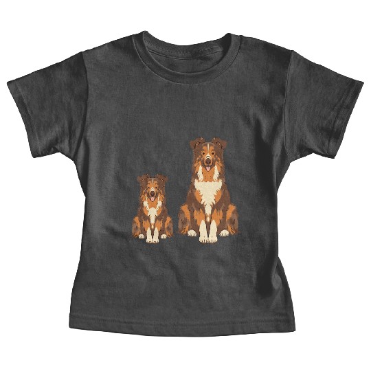 Collie Dog Lover Parent Dad Mom and Son Daughter Baby Tees