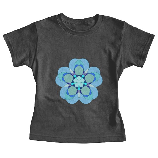 Geometric Blue Snowflake Baby Tees