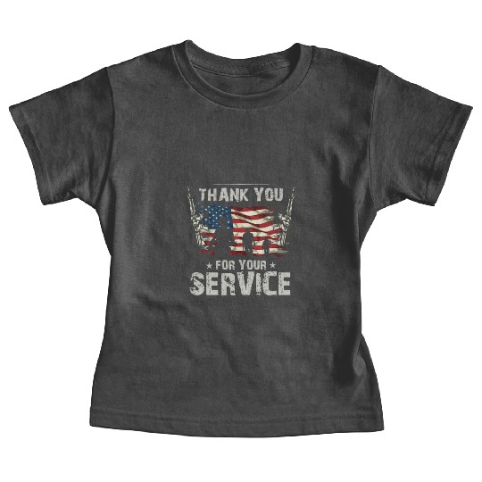 Thank You For Your Service US Flag Veterans Day Baby Tees