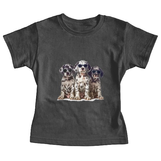 Dalmatian with Glasses Funny Dog Lover Design Baby Tees