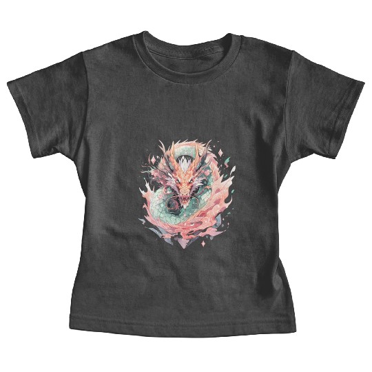Adorable Crystal Chinese Dragon Baby Tees