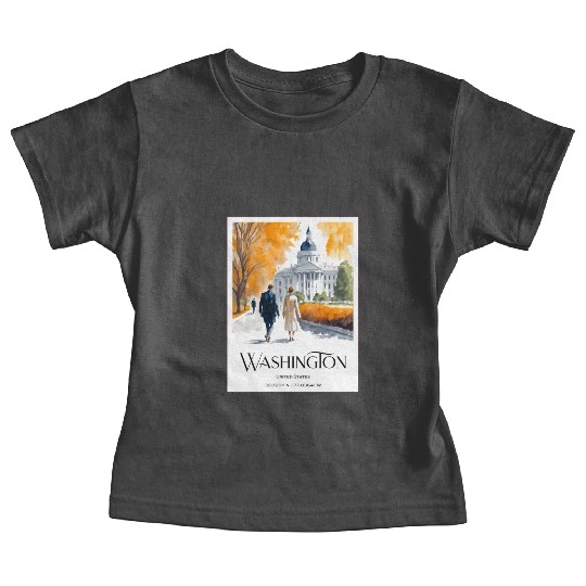 Watercolor painting loving couple in Washington DC Baby Tees