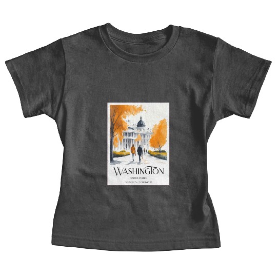 Watercolor painting loving couple in Washington DC Baby Tees