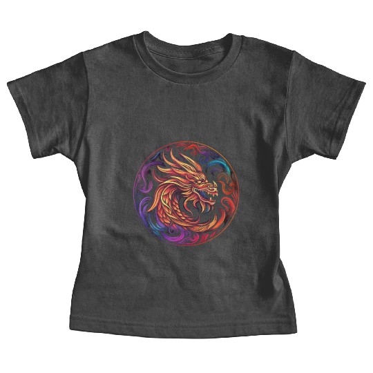 Logo dragon pattern circle pentel color Baby Tees