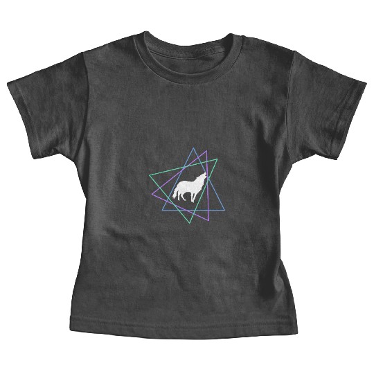 Geometric Howling Wolf Baby Tees