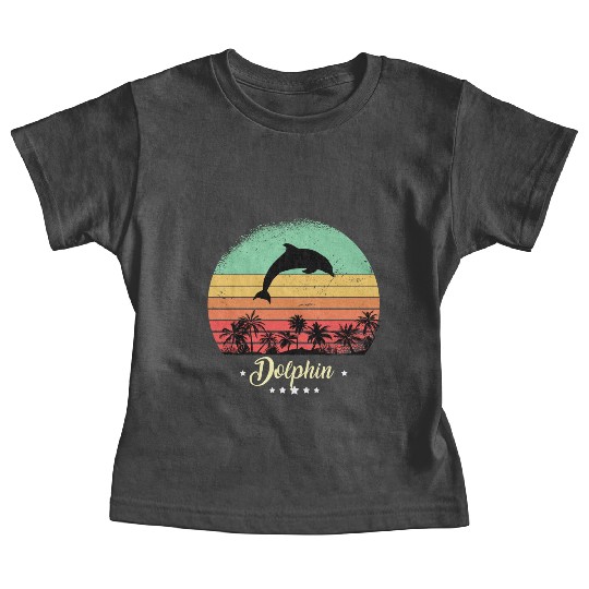 Dolphin Vintage Animals Retro Sunset Sea Animals Baby Tees