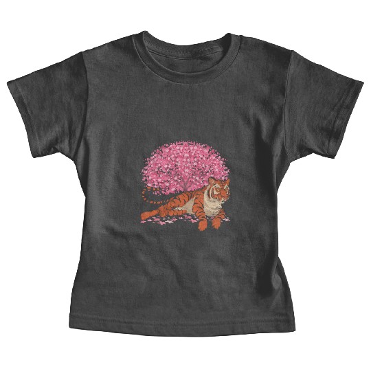 Cherry Blossom Tree Predator Gift Sakura Tiger Baby Tees