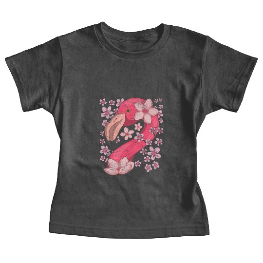 Cherry Blossom Bird Gift Sakura Pink Flamingo Baby Tees