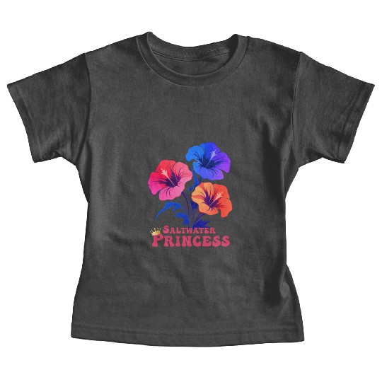 Surfing Girl 3 colors Hibiscus flowers Baby Tees
