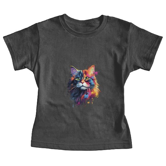 Color Explosion Persian Cat Art Baby Tees