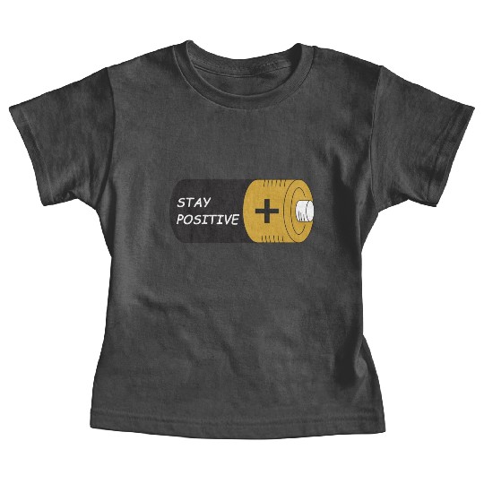 Stay Positive Battery Cell Motivation Sticker Baby Tees