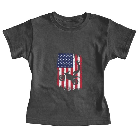 Supercross Freestyle Motocross American Flag Baby Tees