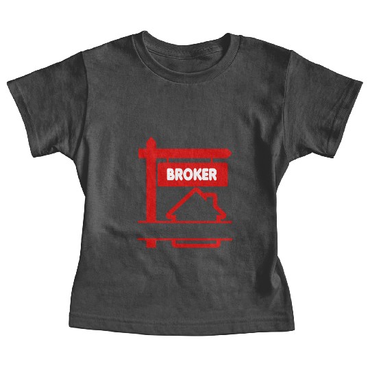 Red Logo Broker with text space Baby Tees