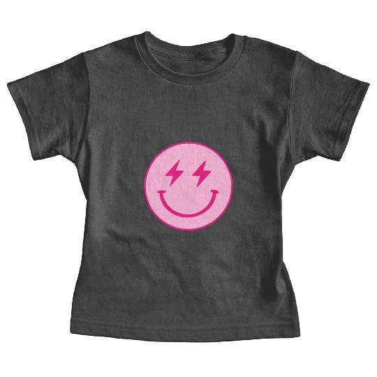 light pink face lightning bolt eyes Baby Tees