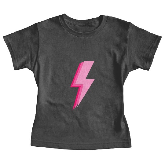Layered trendy hot pink and light pink lightning Baby Tees