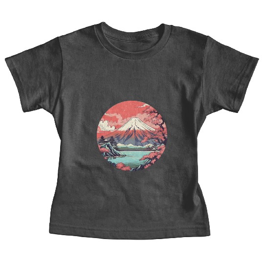 Fuji Sakura Serenity: Japanese Landscape Bliss Baby Tees