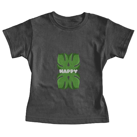 Tropical Leaf Happy Graphic Baby Tees