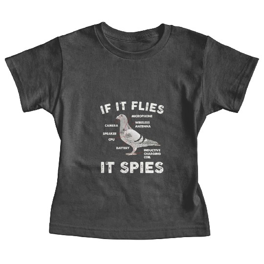 If It Flies It Spies Pigeon Anatomy Bird Aren Baby Tees