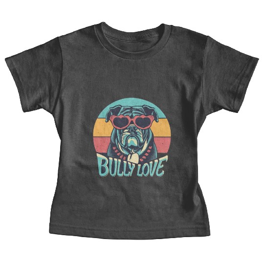 Dog Love Bully Retro Baby Tees Dog owner Bully lover