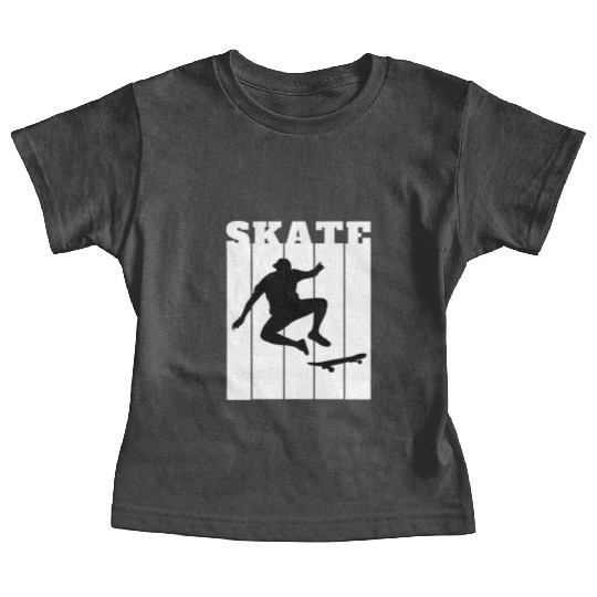 White Black Illustrated Skate Baby Tees