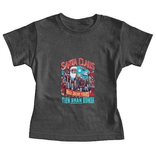 Santa Claus on an Adventure Travel World Tour Baby Tees