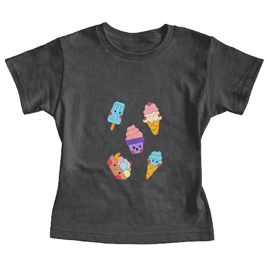 Cute Sweet Ice Cream Sticker Pack Baby Tees