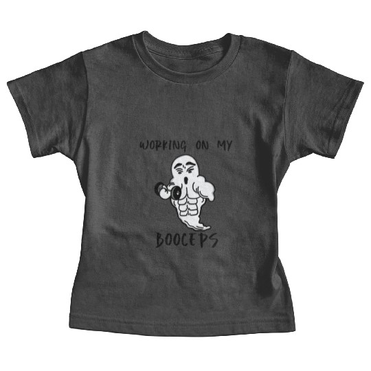 ghost halloween gym muscle power Baby Tees