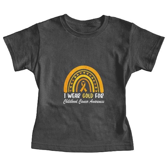 I Wear Gold For Childhood Cancer Awareness Baby Tees