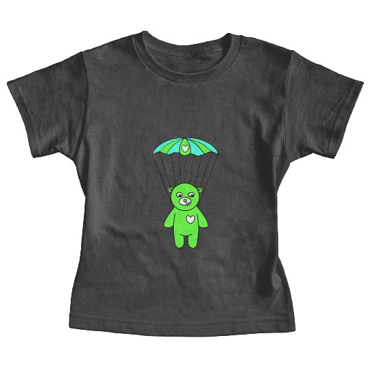 Teddy Bear - The Green Skydiver Baby Tees
