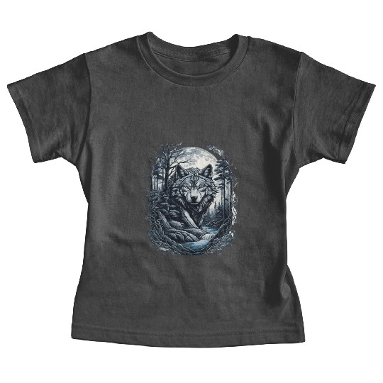 Sunset Grey Wolf Hunter for Men and Women Baby Tees