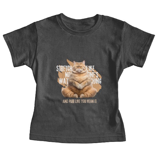 Stretch and Purr: Cat Ready for Exercise Baby Tees