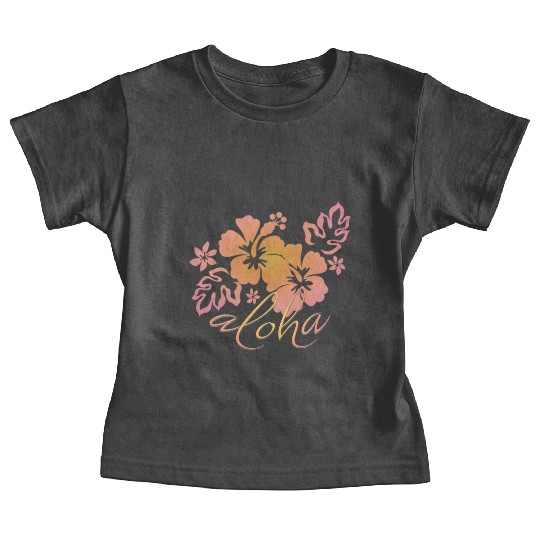 Hawaiian Sunrise Hibiscus Aloha Graphic Baby Tees