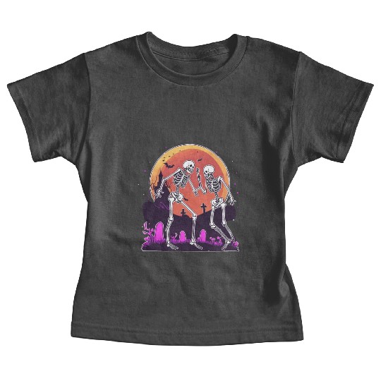 "Skeletal Dance-Off Under Neon Moon" Baby Tees